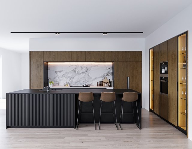 modern kitchen 6 3D मॉडल .c4d .max .obj .3ds .fbx .stl .blend 