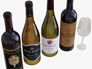 ensemble de bouteilles de vin 12 Modèle 3D