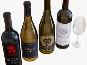 wine bottle set 14 3D Model