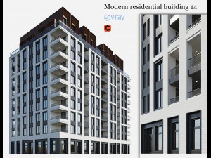 modern residential building 14 3D Model