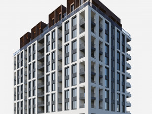 modern residential building 14 3D Model
