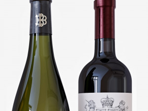 wine bottle set 15 3D Model