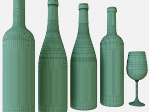 wine bottle set 15 3D Model