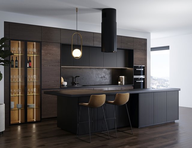 modern kitchen 7 3D मॉडल .c4d .max .obj .3ds .fbx .stl .blend 