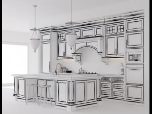 classic kitchen 3 Modèle 3D