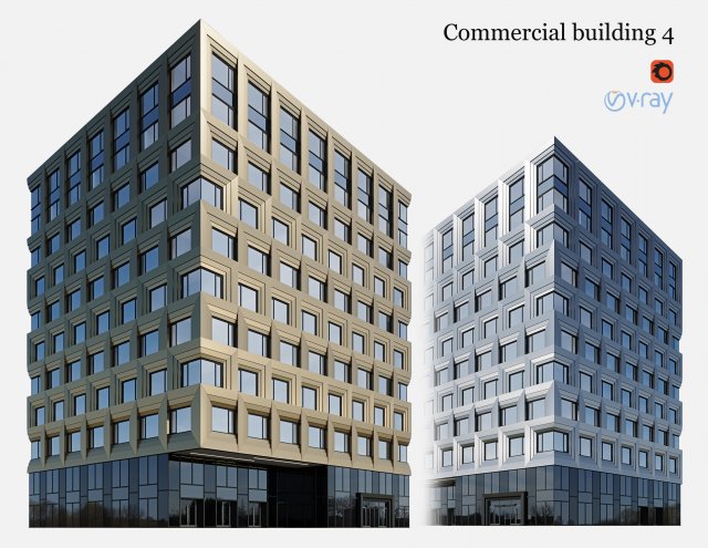 commercial building 4 3D मॉडल .c4d .max .obj .3ds .fbx .stl .blend 