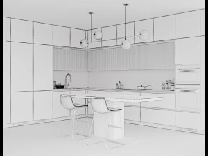 Modern kitchen 8 3D Model