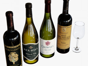Wine bottle set 18 3D मॉडल