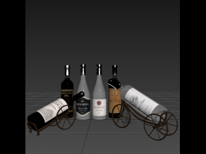 Wine bottle set 18 3D मॉडल