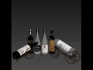 Wine bottle set 18 3D Model