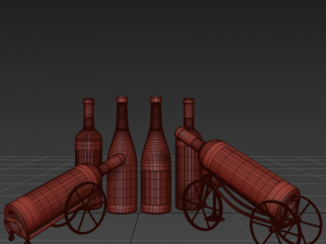 Wine bottle set 18 3D मॉडल