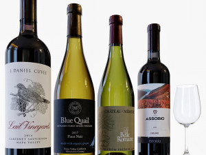 Wine bottle set 17 3D Модель