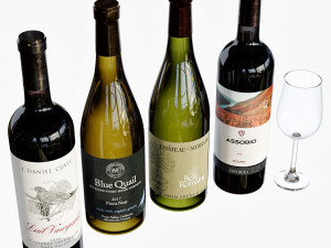 Wine bottle set 17 3D Модель