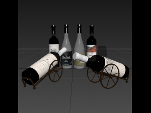 Wine bottle set 17 3D Модель