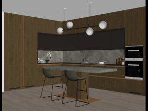 Modern kitchen 9 3D Model
