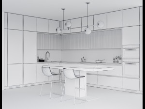 Modern kitchen 9 3D 模型