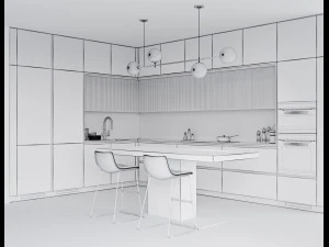 Modern kitchen 9 3D Model
