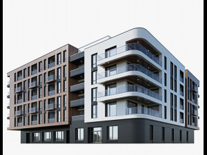 Modern residential building 16 3D Model