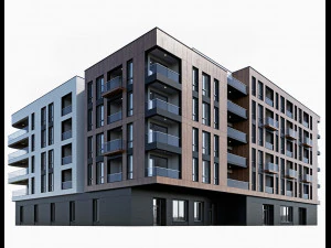 Modern residential building 16 3D Model