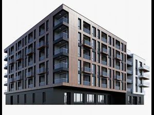 Modern residential building 16 3D Model