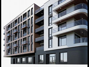Modern residential building 16 3D Model