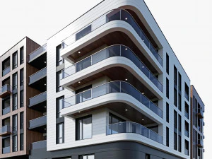 Modern residential building 16 3D Model
