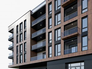 Modern residential building 16 3D Model