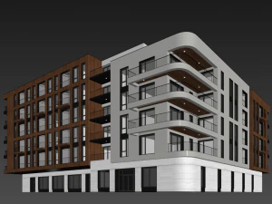 Modern residential building 16 3D Model