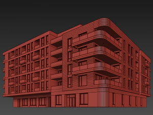 Modern residential building 16 3D Model