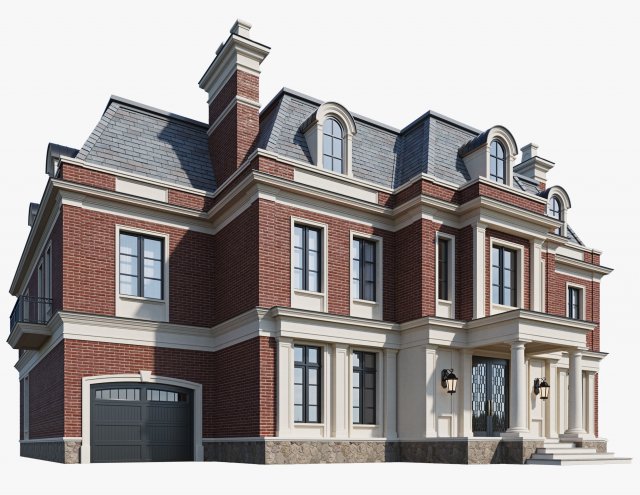 Classic house 4 Modèle 3D .c4d .max .obj .3ds .fbx .stl .blend 