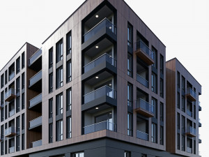 Modern residential building 17 3D Model