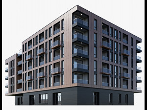 Modern residential building 17 3D Model