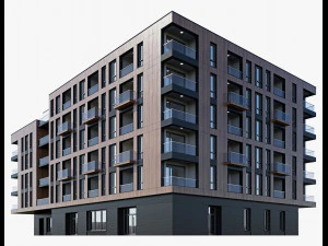 Modern residential building 17 3D Model
