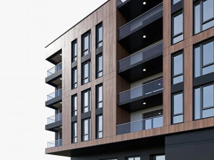 Modern residential building 17 3D Model