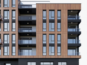Modern residential building 17 3D Model