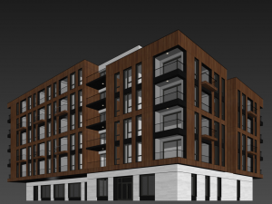 Modern residential building 17 3D Model