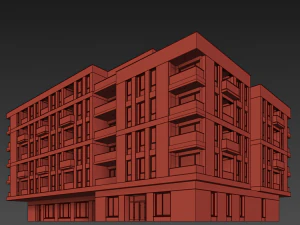 Modern residential building 17 3D Model