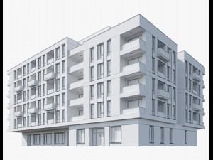 Modern residential building 17 3D Model