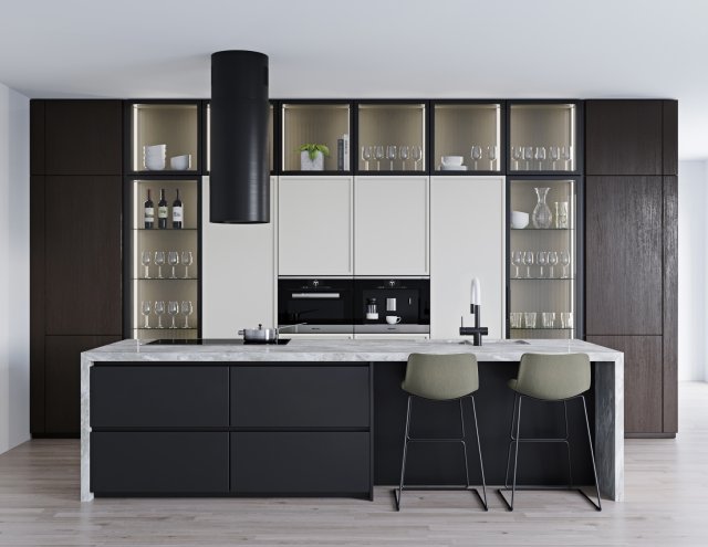 Modern kitchen 10 3D Model .c4d .max .obj .3ds .fbx .stl .blend 