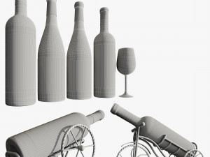 Wine bottle set 19 Modelo 3D
