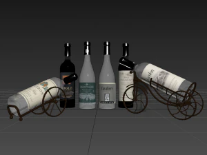 Wine bottle set 19 3D Model