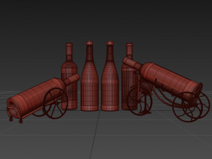 Wine bottle set 19 Modelo 3D
