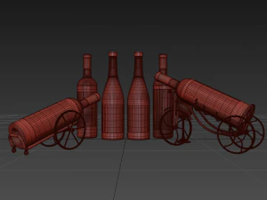 Wine bottle set 19 3D Model