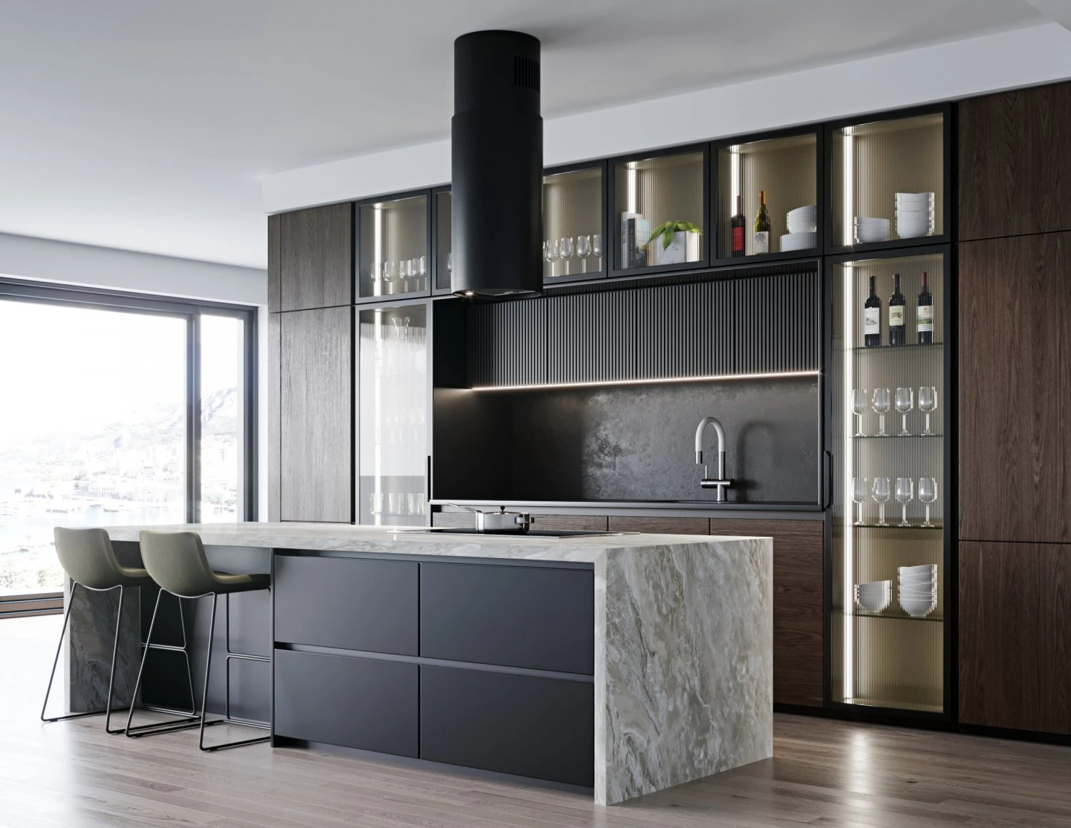 Modern kitchen 11 3D Model .c4d .max .obj .3ds .fbx .stl .blend 