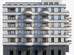 Modern residential building 18 3D Model