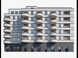 Modern residential building 18 3D Model