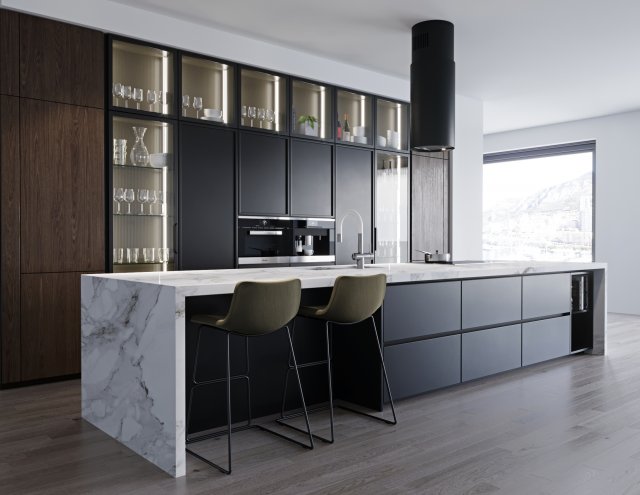 Modern kitchen 12 3D Модель .c4d .max .obj .3ds .fbx .stl .blend 