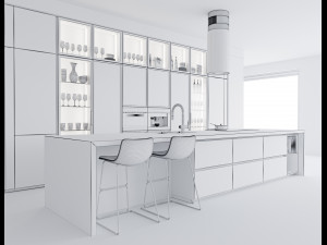 Modern kitchen 12 3D Модель