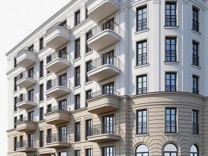 Classic residential building 19 3D Model