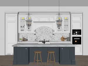 클래식 주방 7 3D 모델